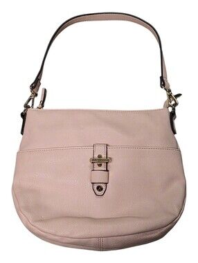 INC Blush Pink Hobo Shoulder Bag Gold Turn Lock Faux Leather Purse